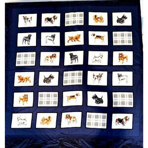 Burberry London Vintage Silk Scarf Dog Pattern